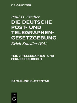 cover image of Telegraphen- und Fernsprechrecht